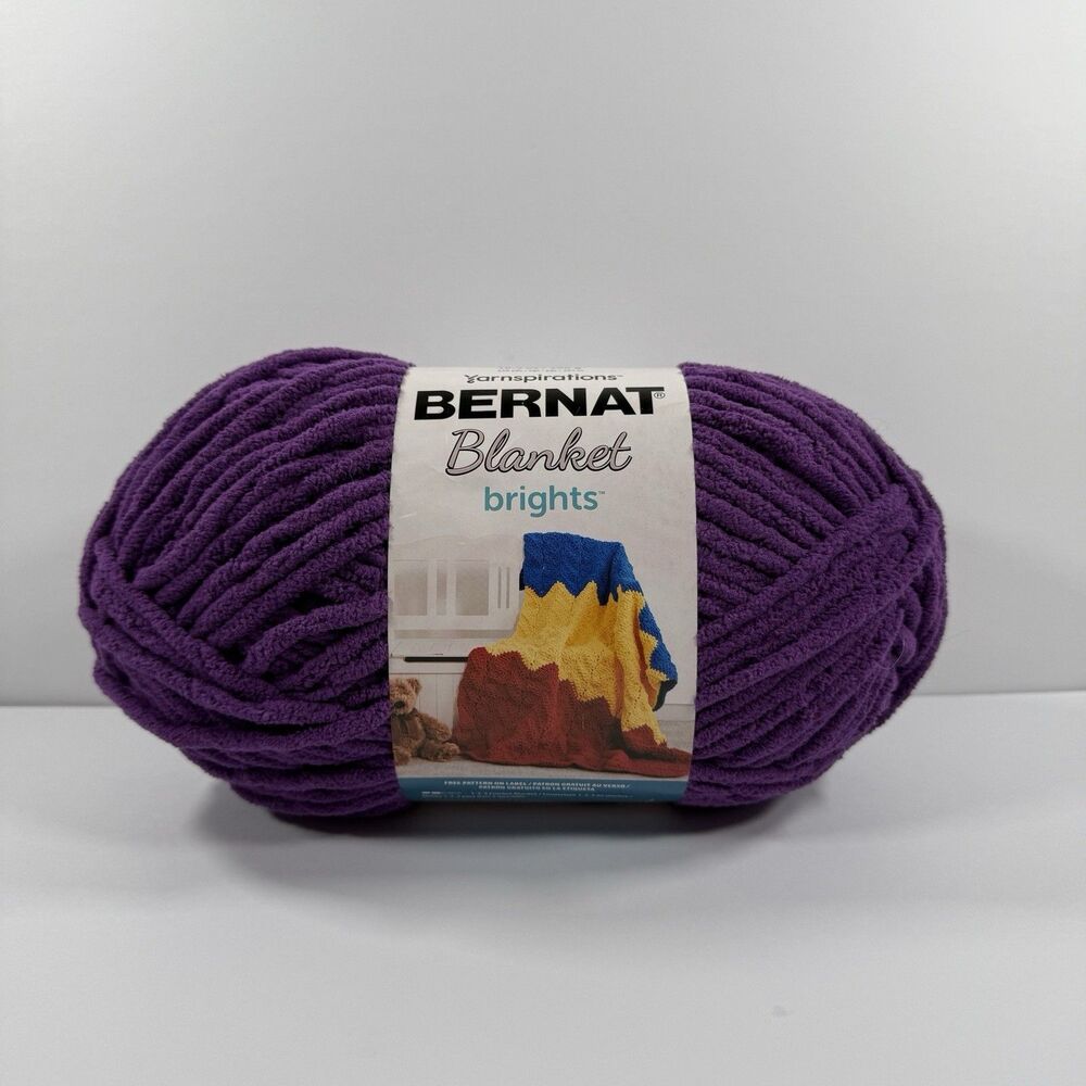Bernat Yarnspirations Blanket Brights Yarn POW PURPLE Skein #6 Super Bulky